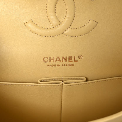 Chanel Caviar Quilted Medium Double Flap Light Yellow 5 of 10