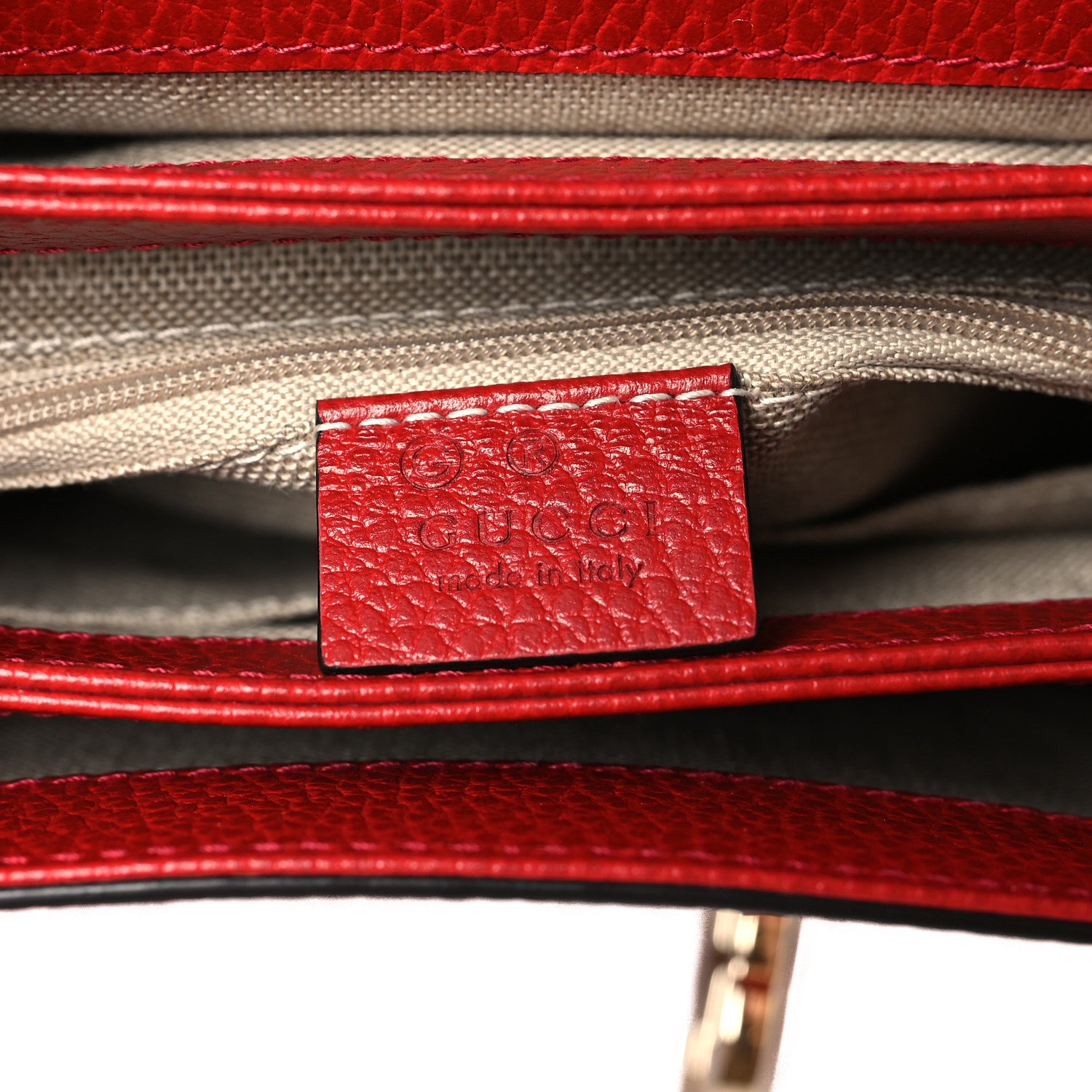 Gucci Dollar Calfskin Interlocking G Top Handle Shoulder Bag Red