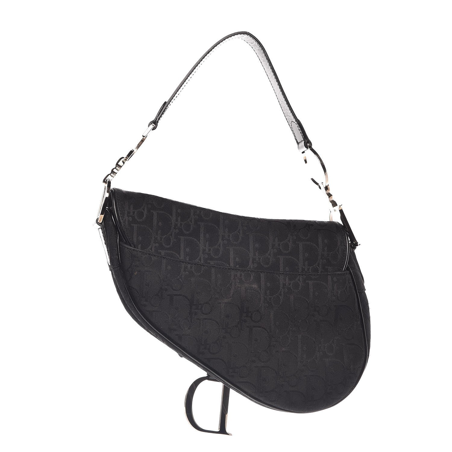 Christian Dior Monogram Saddle Bag Black 3 of 11