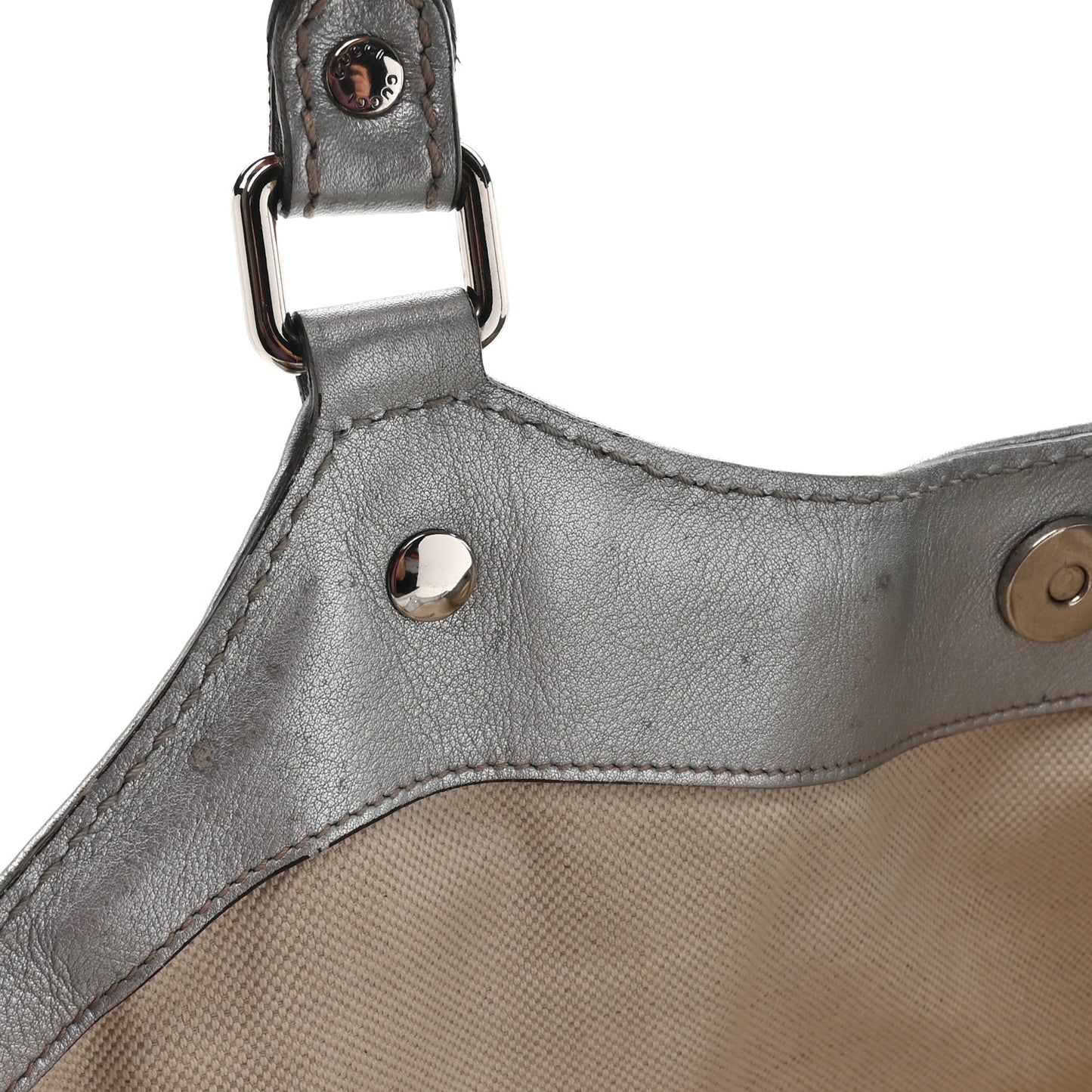 Guccissima Large Sukey Tote Silver