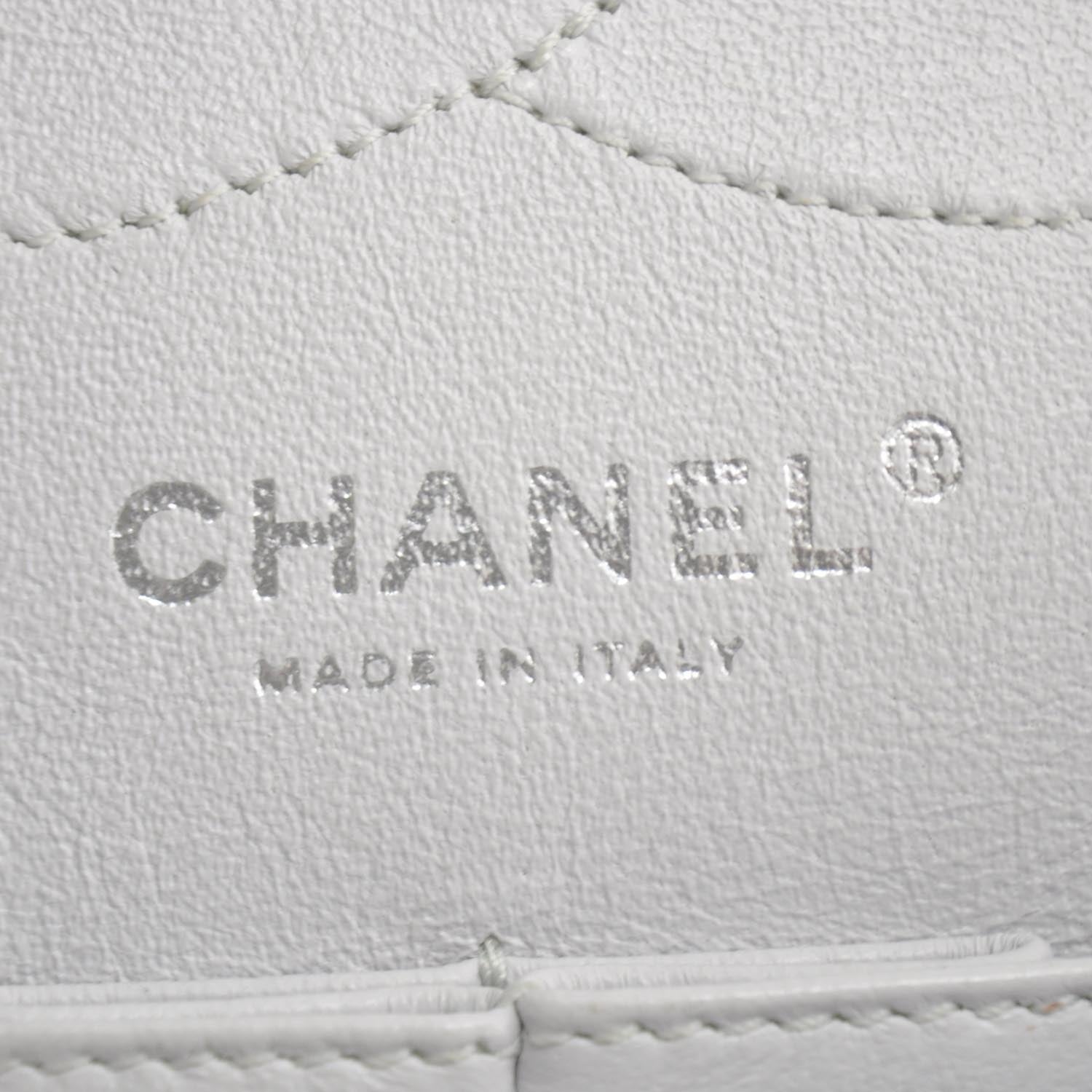 Chanel Distressed Leather 2.55 Reissue 227 Jumbo Flap White 9 of 11