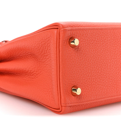 Hermes Togo Kelly Retourne 25 Orange Poppy 9 of 11