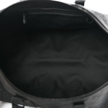 Louis Vuitton Calfskin Shadow Monogram Keepall Bandouliere 50 Black 4 of 9