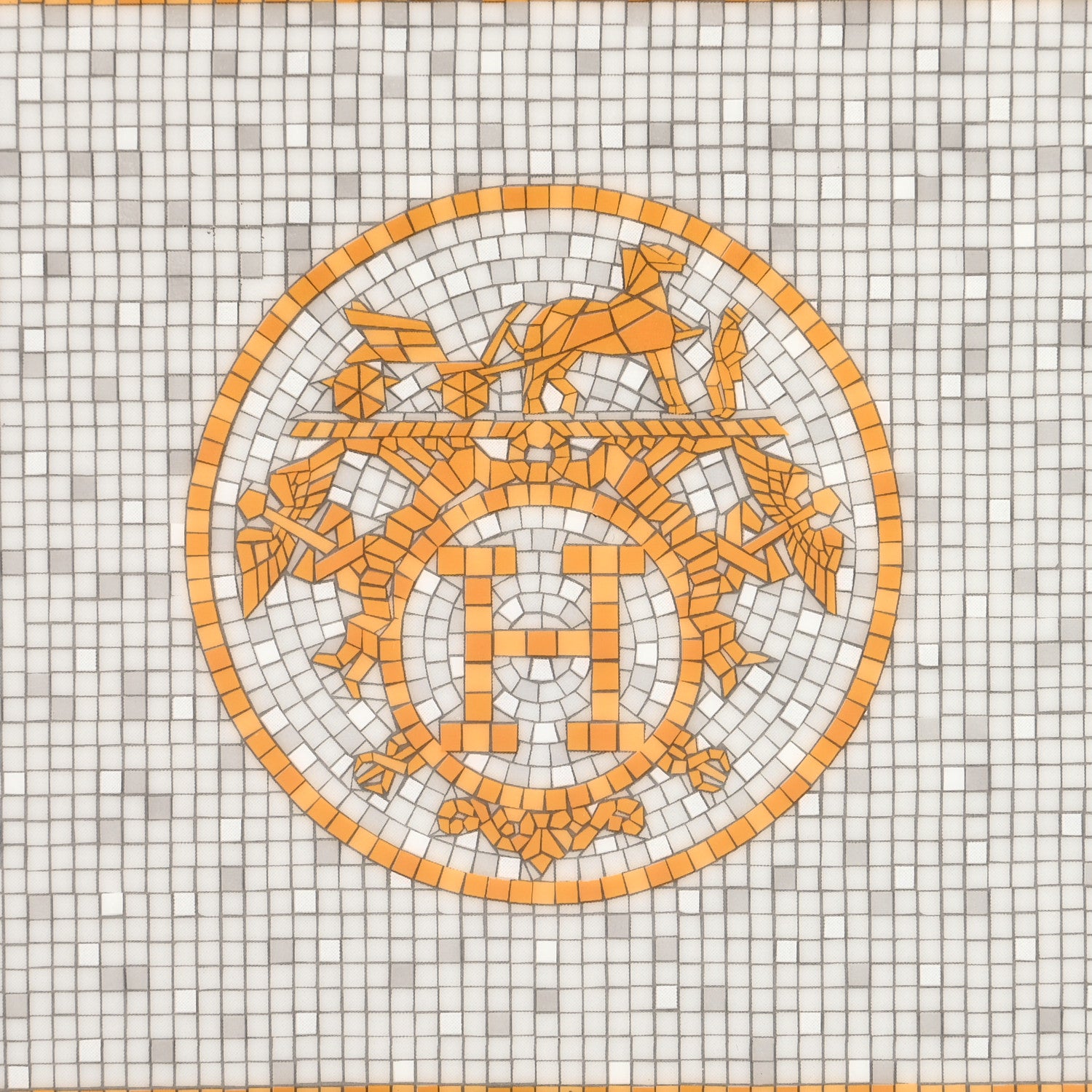 Hermes Porcelain Mosaique au 24 Gold Sushi Plate 7 of 9