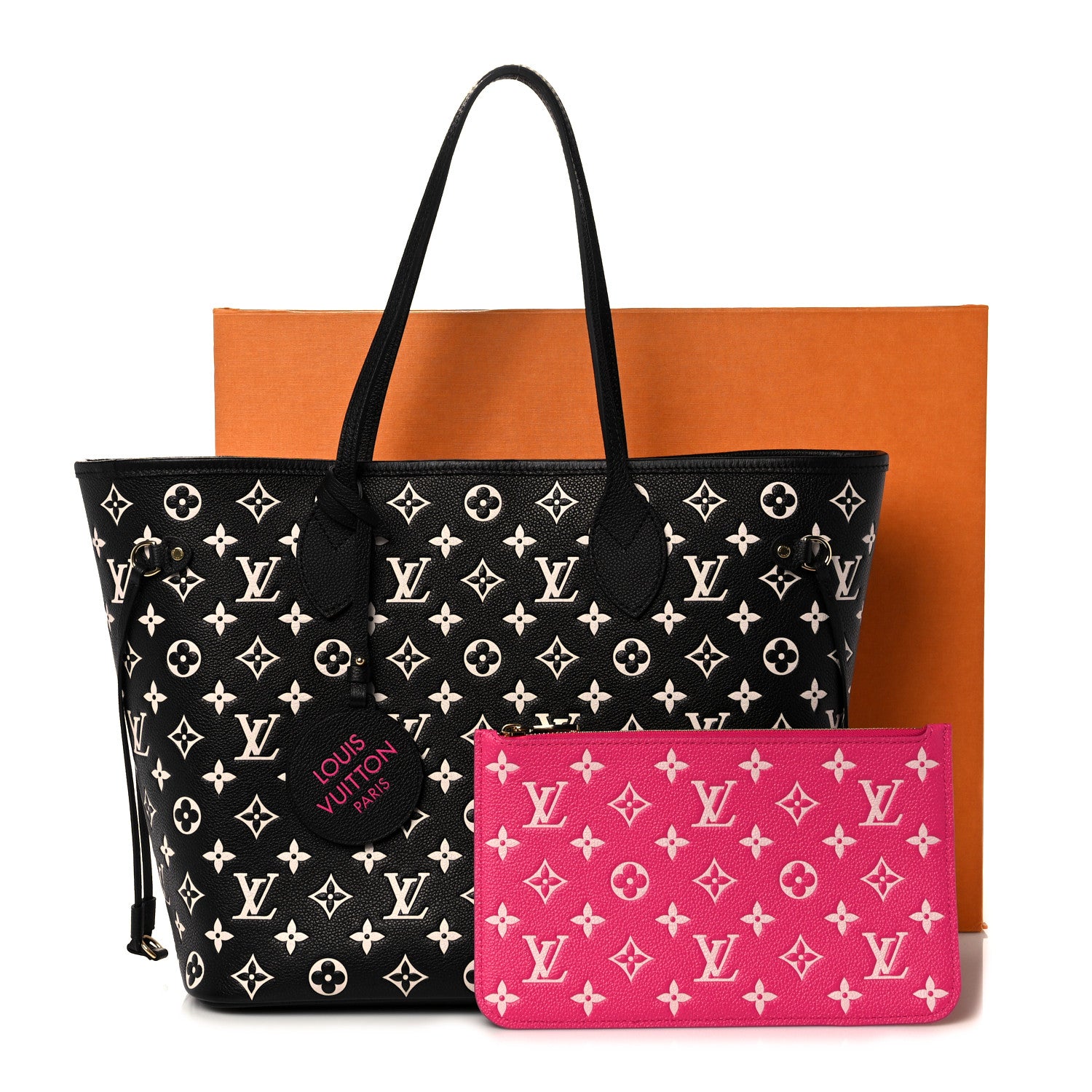 Louis Vuitton Empreinte Spring In The City Neverfull MM Black White Pink 8 of 8