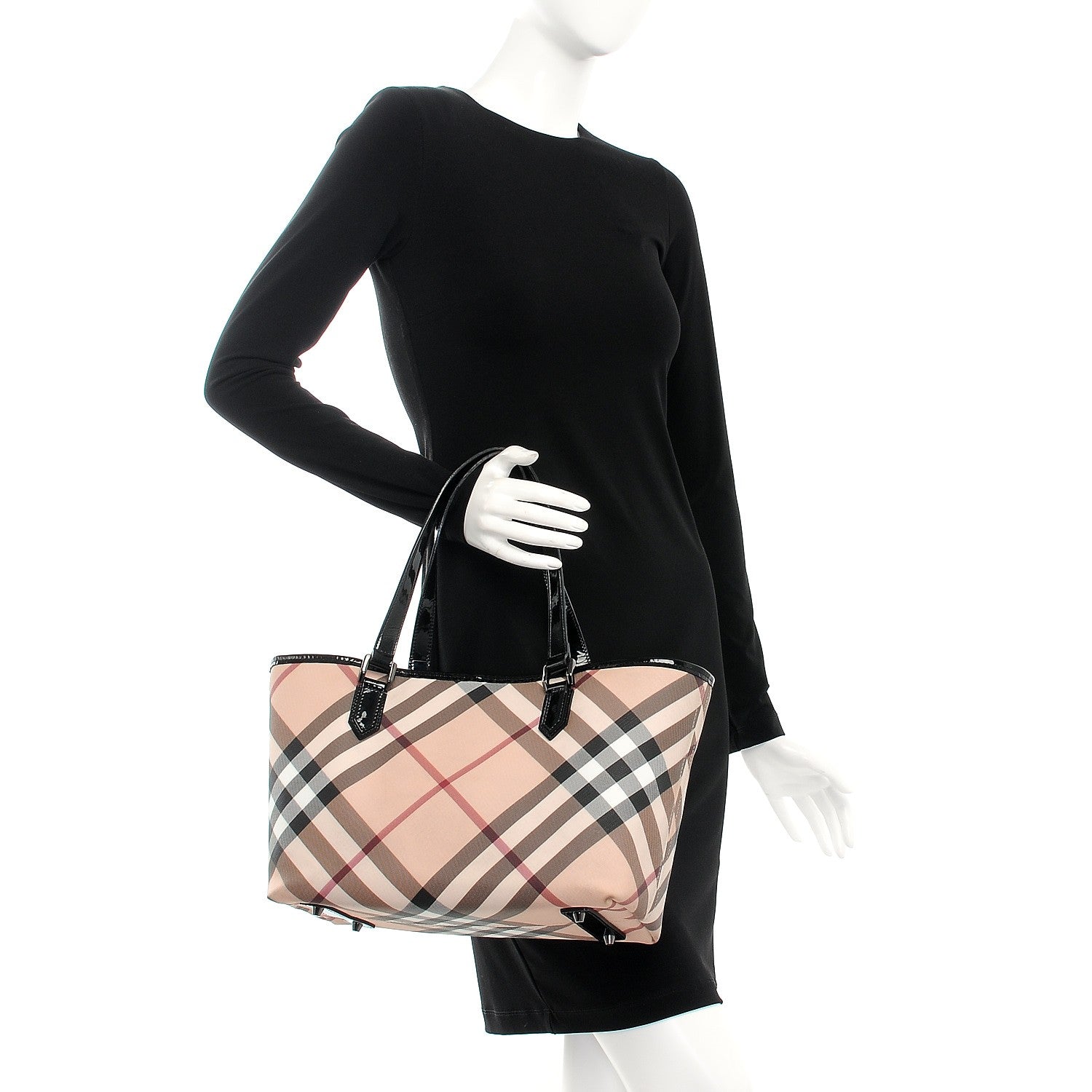 Burberry Supernova Check Small Nickie Tote Black 2 of 12