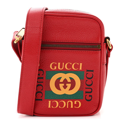 Gucci Dollar Calfskin Logo Mini Messenger Bag Hibiscus Red Yellow Green 1 of 10