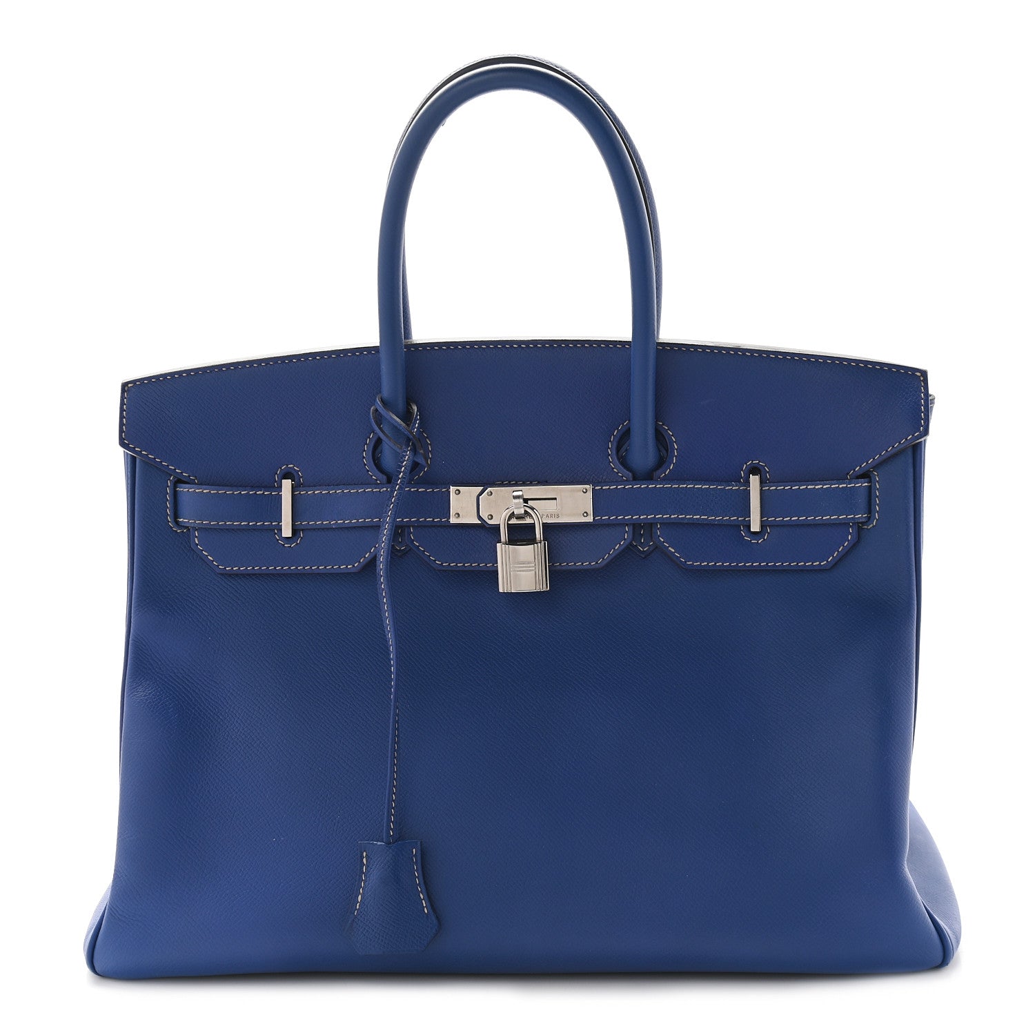 Hermes Epsom Candy Birkin 35 Bleu Electrique Mykonos 1 of 10
