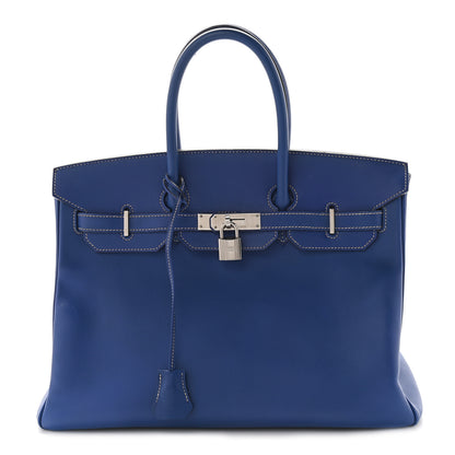 Hermes Epsom Candy Birkin 35 Bleu Electrique Mykonos 1 of 10