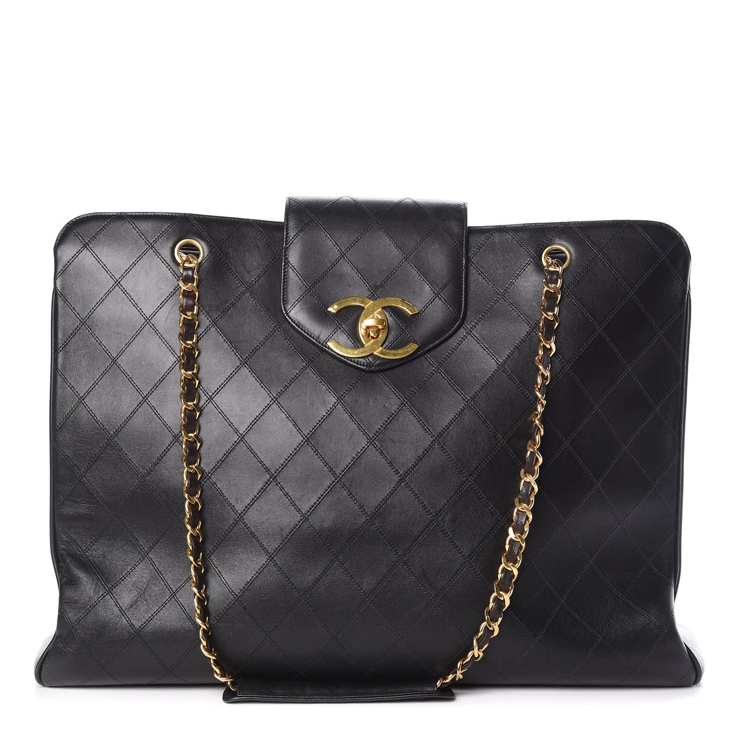 Calfskin Stitched XL Weekender Black