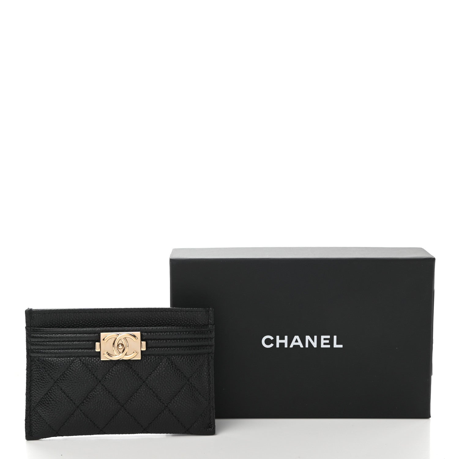 Chanel Caviar Quilted Boy Card Holder Black 9 of 9