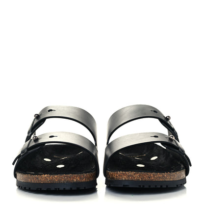Saint Laurent Calfskin Mens Jimmy Cross Slides 44 Black 2 of 11