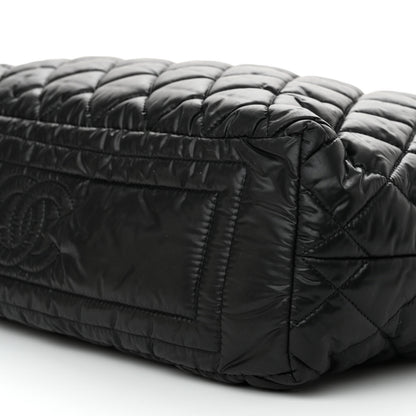 Chanel Nylon Quilted Coco Cocoon Hobo Black 10 of 12