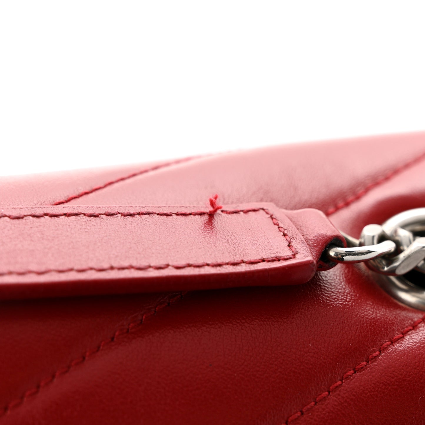 Calfskin Y Quilted Monogram Medium Loulou Chain Satchel Rouge Eros