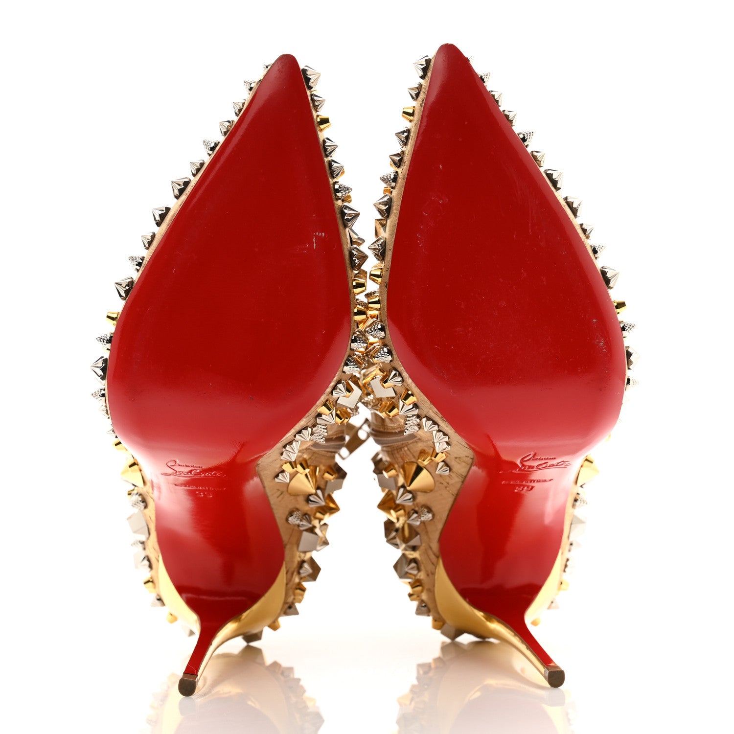 Christian Louboutin Liege Pepite Specchio So Full Kate 100 Ankle Boots 39 Gold Multicolor 6 of 10