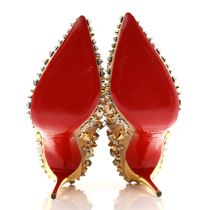 Christian Louboutin Liege Pepite Specchio So Full Kate 100 Ankle Boots 39 Gold Multicolor 6 of 10