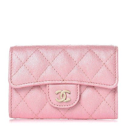 Chanel Iridescent Caviar Quilted Flap Card Holder Rose Pink 1 of 9