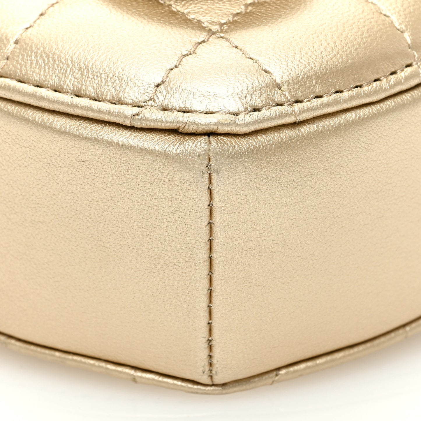 Metallic Lambskin Quilted CC In Love Heart Waist Belt Bag With Chain Gold