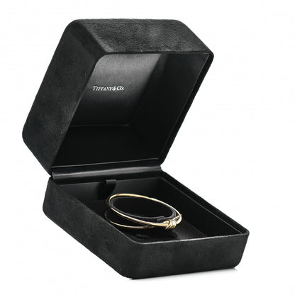 Tiffany 18K Yellow Gold Double Row Knot Hinged Bangle Bracelet 4 of 4