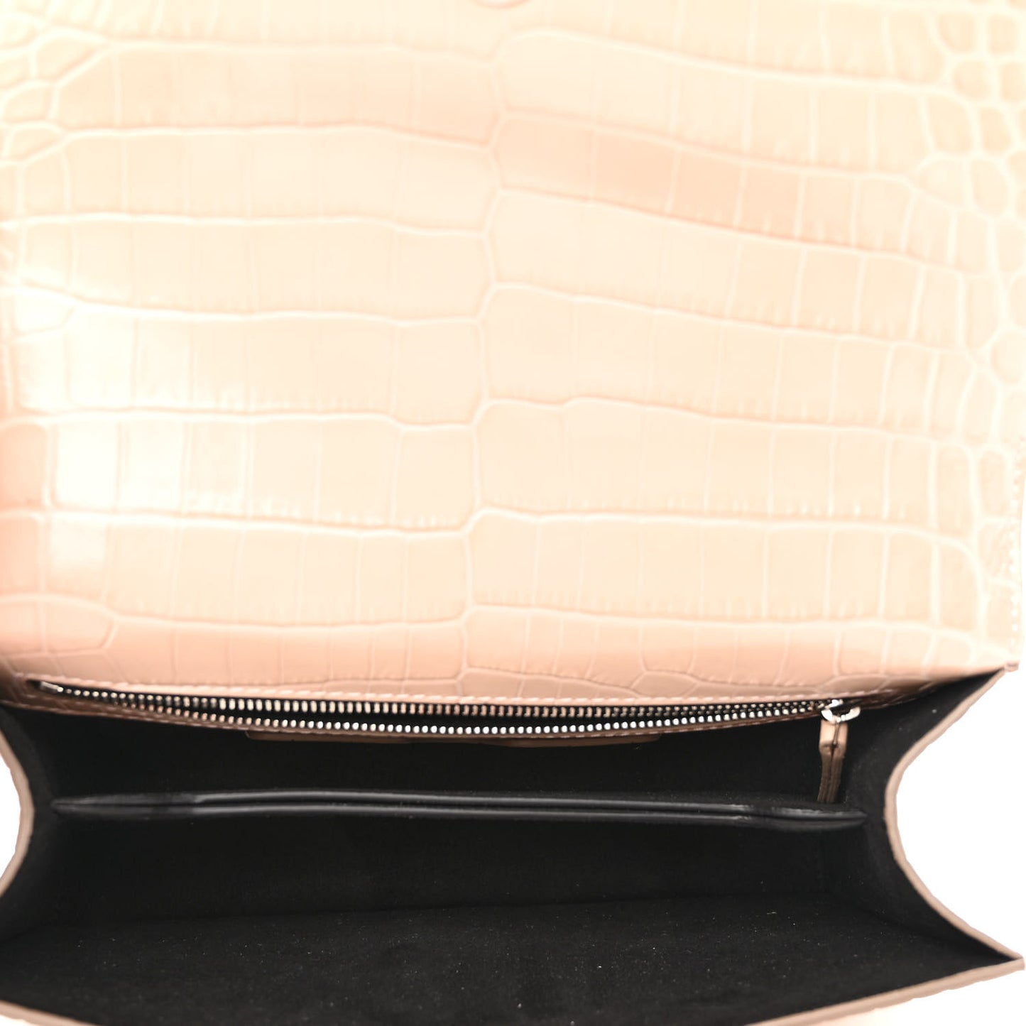 Shiny Crocodile Embossed Jeweled Satchel Sand