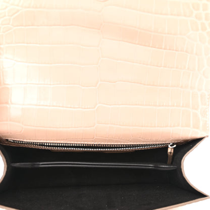 Alexander McQueen Shiny Crocodile Embossed Jeweled Satchel Sand 4 of 6