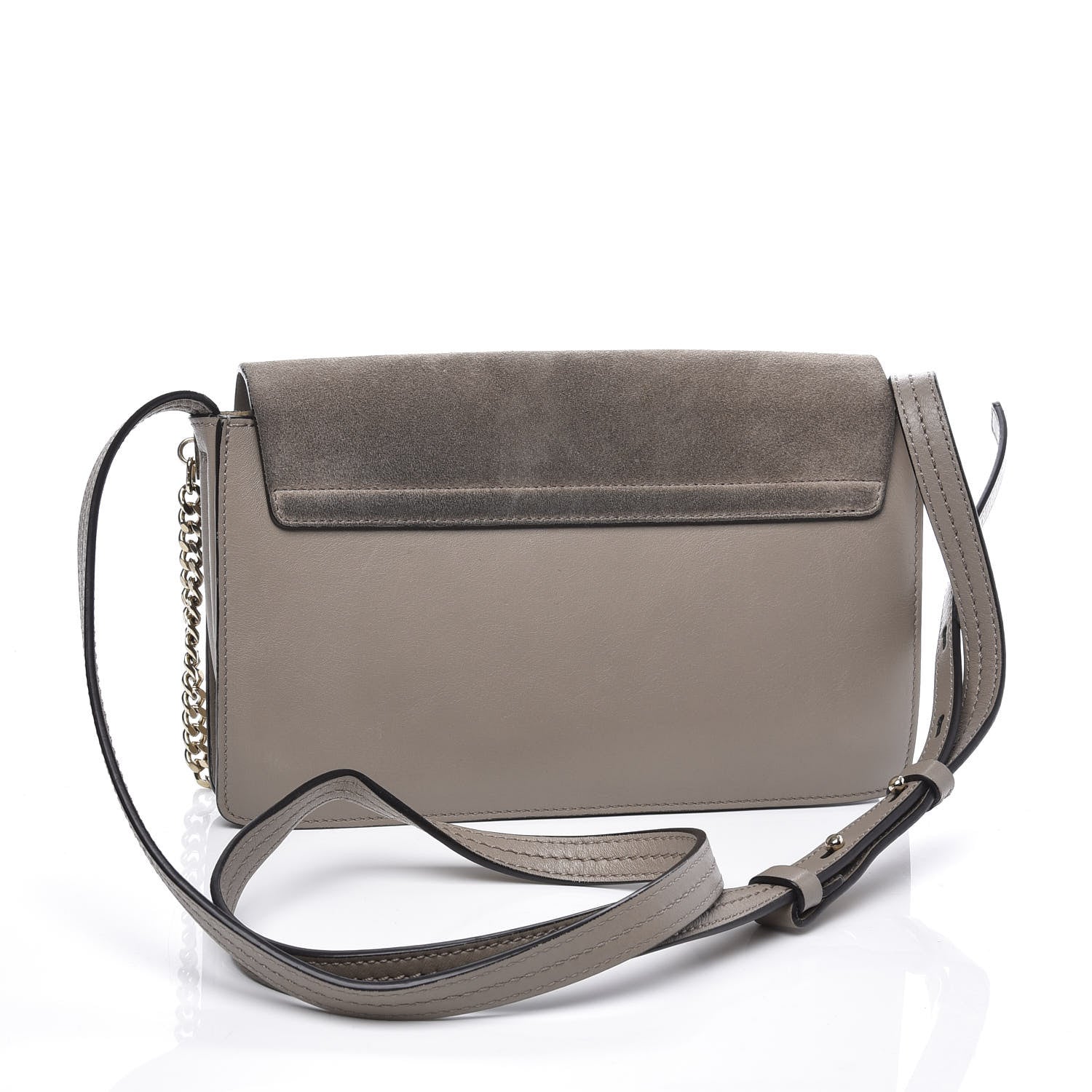 Chloe Suede Calfskin Small Faye Shoulder Bag Motty Grey 2 of 12