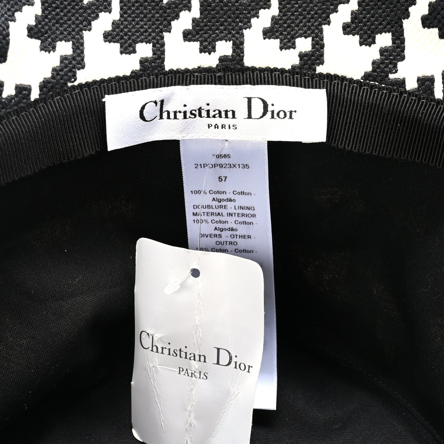 Pied De Poule Bucket Hat 57 Black White
