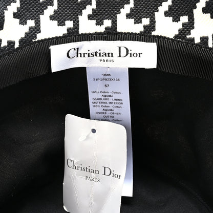 Christian Dior Pied De Poule Bucket Hat 57 Black White 7 of 7