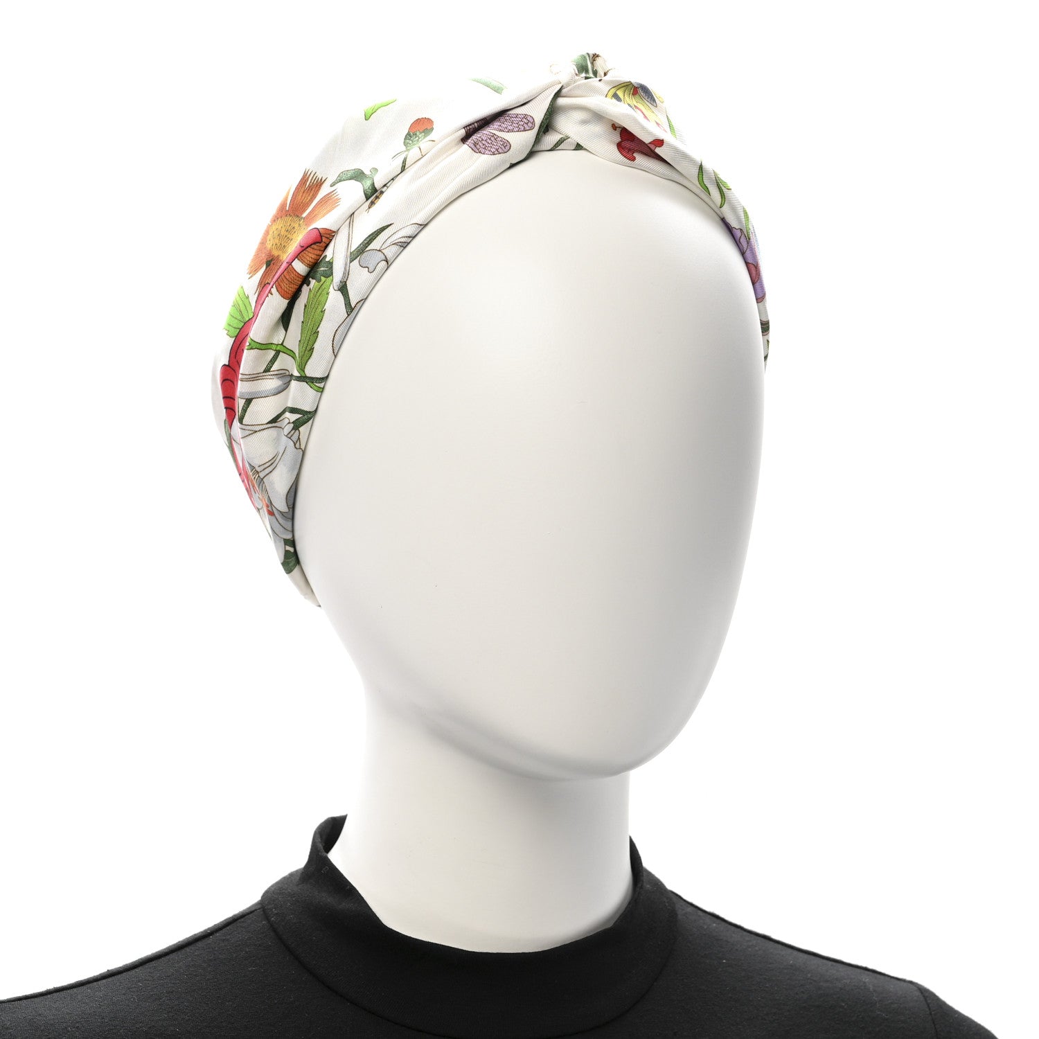 Gucci Silk Floral Headband M White Multicolor 2 of 5