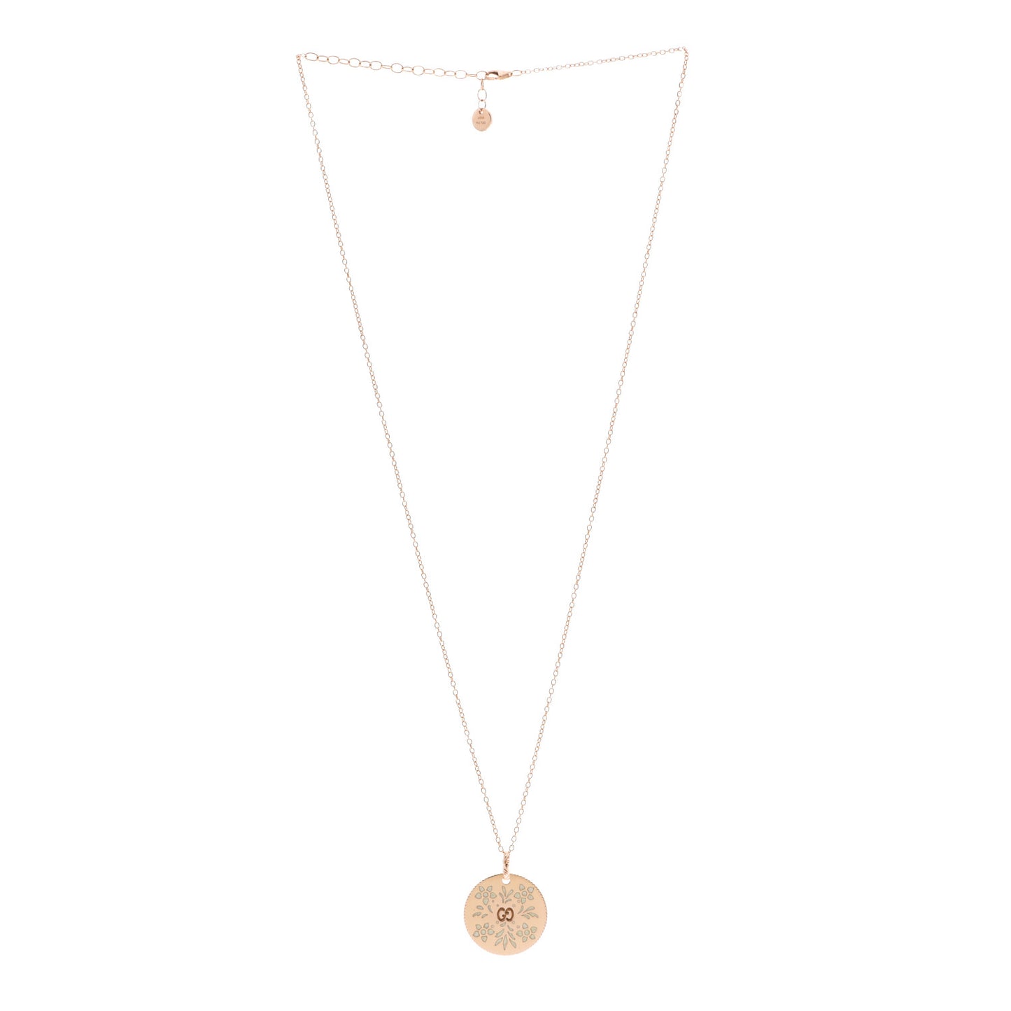 18K Rose Gold Enamel Icon Blooms Necklace White