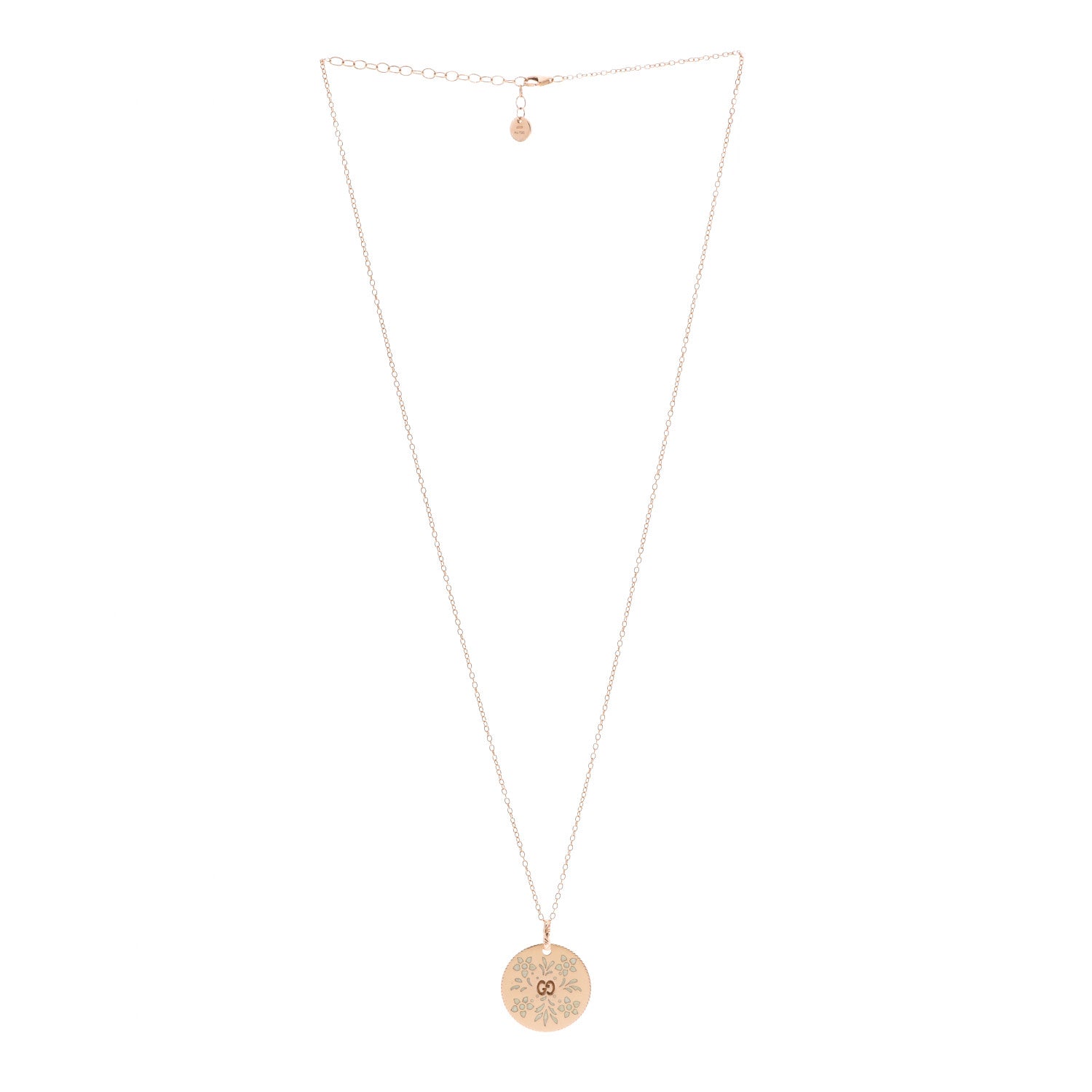 Gucci 18K Rose Gold Enamel Icon Blooms Necklace White 3 of 7