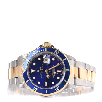 Rolex Stainless Steel 18K Yellow Gold 40mm Submariner Date Watch Royal Blue 16613 3 of 7