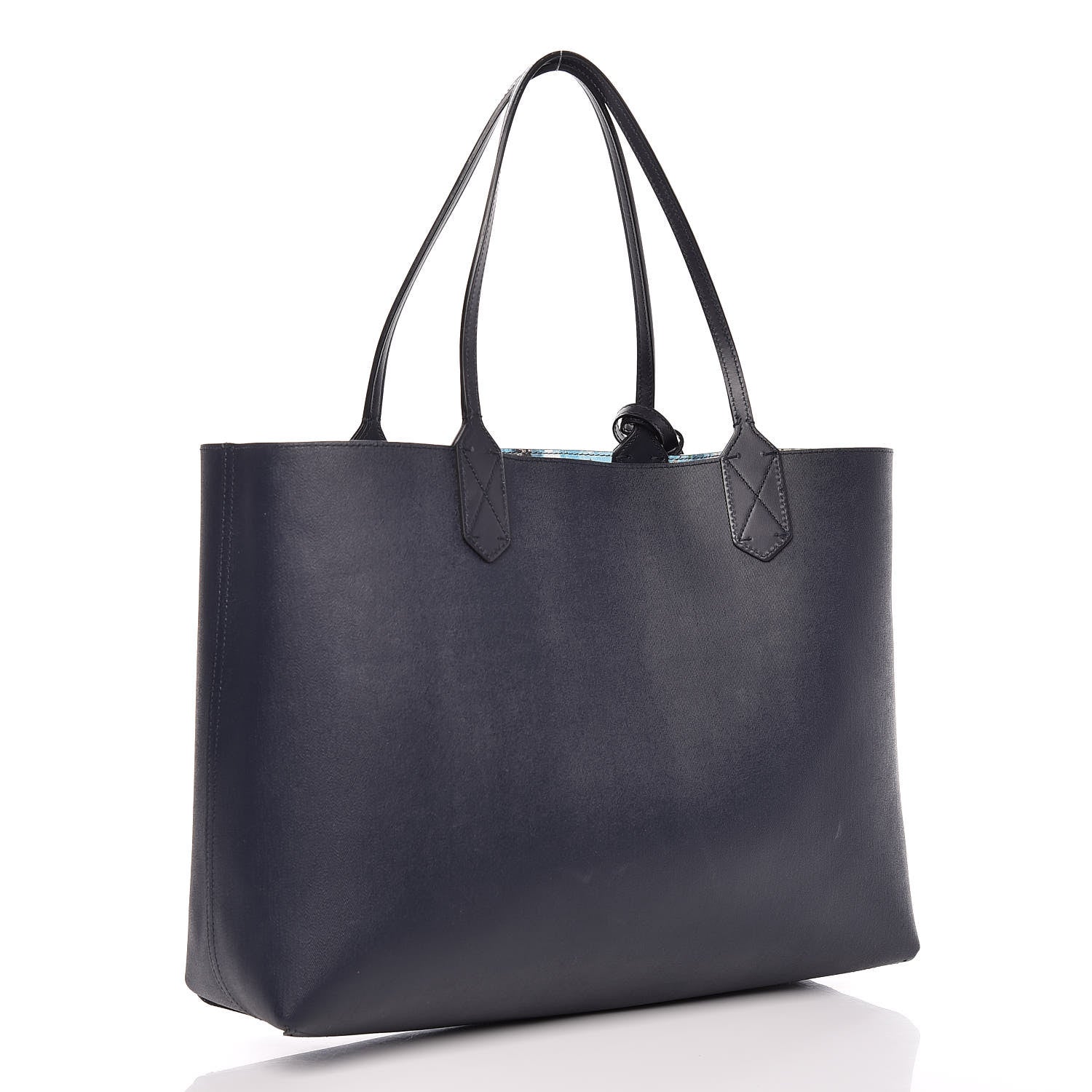 Gucci GG Supreme Monogram Blooms Medium Reversible Tote Beige Blue Navy 6 of 25