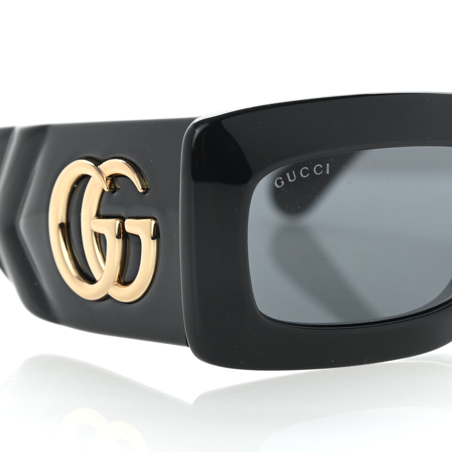 Acetate Rectangular Sunglasses GG0811S Black