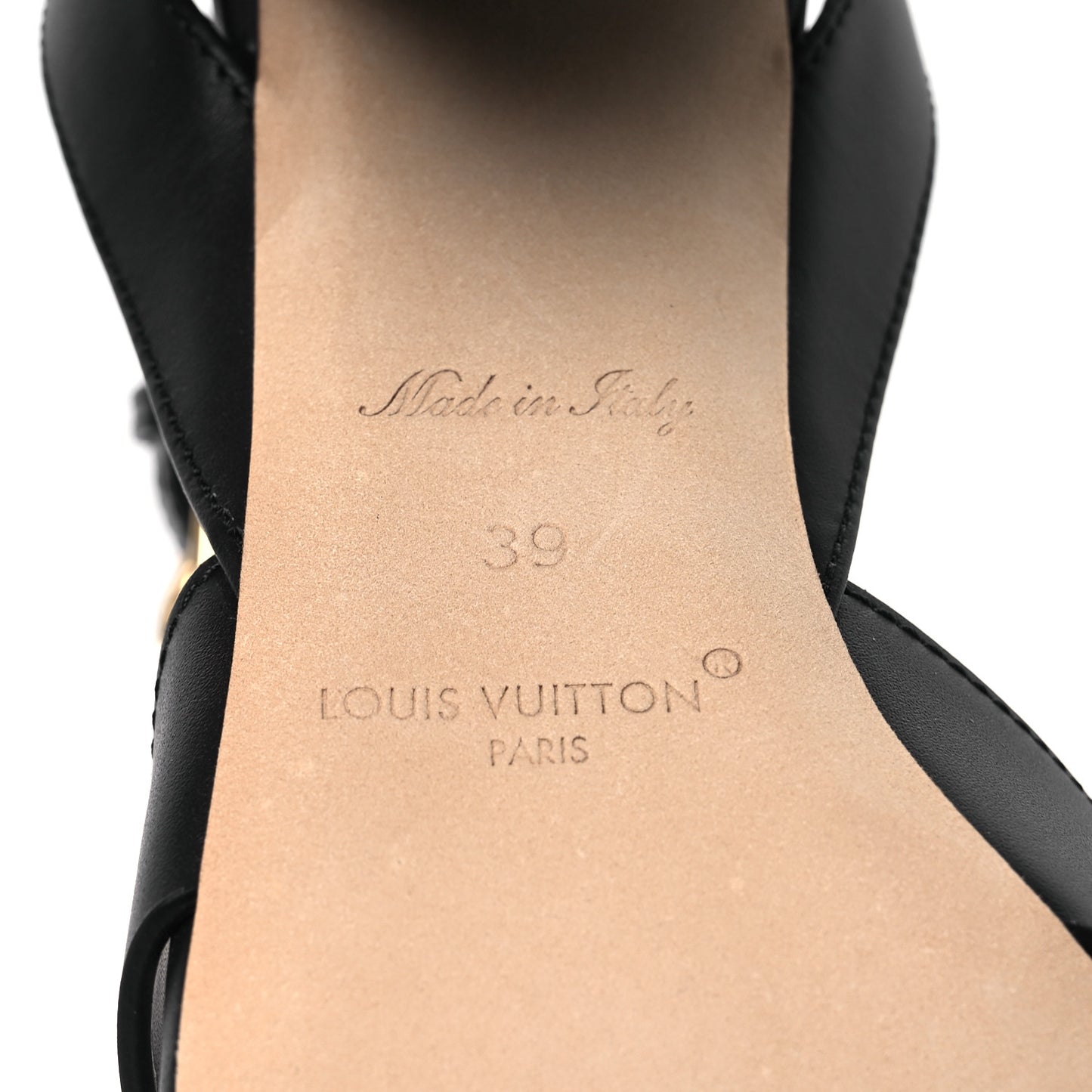Calfskin LV Isola Sandals 39 Black