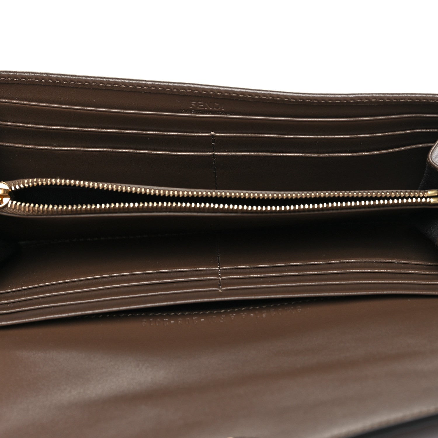 Fendi Vitello Soft F is Fendi Bi-Color FF 1974 Embossed Continental Envelope Wallet Maya Black 5 of 11