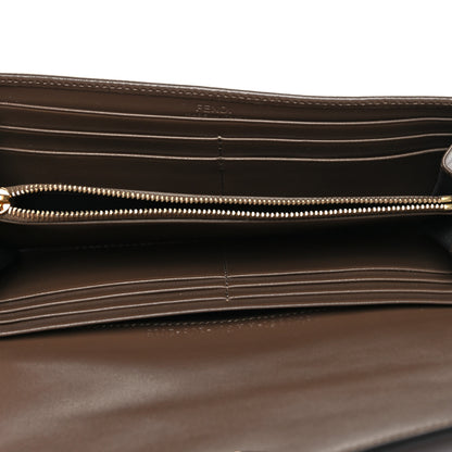 Fendi Vitello Soft F is Fendi Bi-Color FF 1974 Embossed Continental Envelope Wallet Maya Black 5 of 11