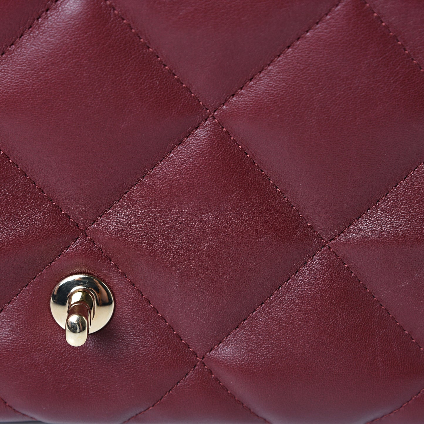 Lambskin Quilted Easy Carry Flap Burgundy