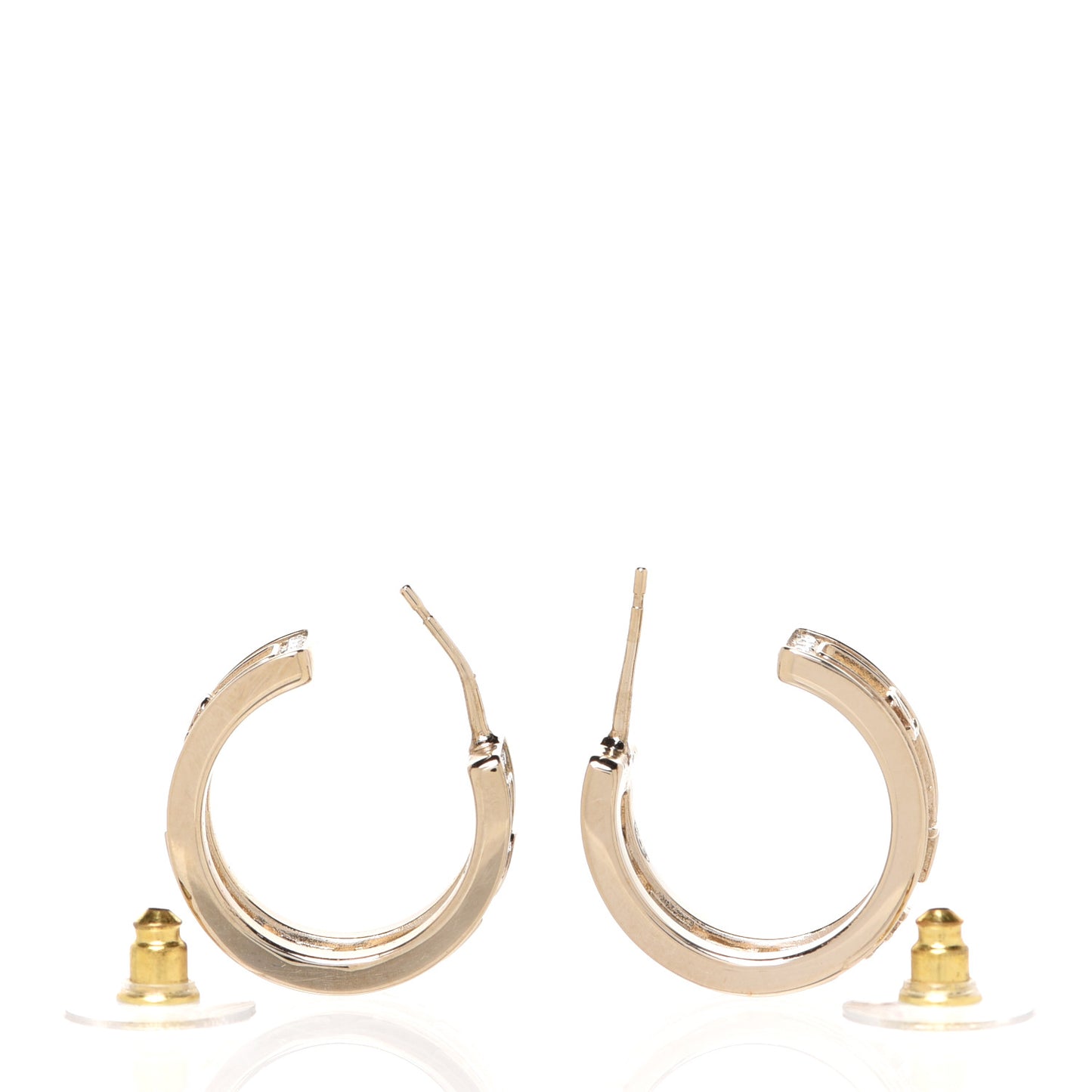 Metal Crystal Bow-tiful CC Hoop Earrings Gold