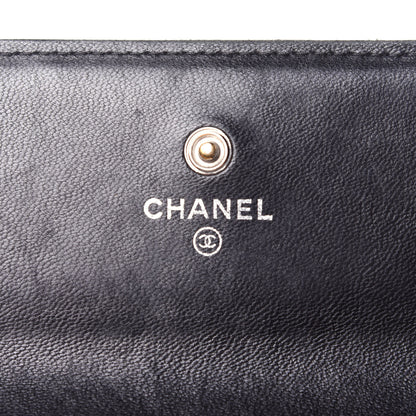 Chanel Lambskin Quilted Large Gusset Flap Wallet Black 6 of 12