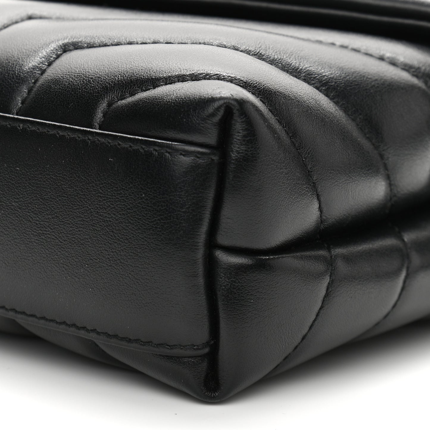 Calfskin Y Quilted Monogram Toy Loulou Crossbody Bag Black