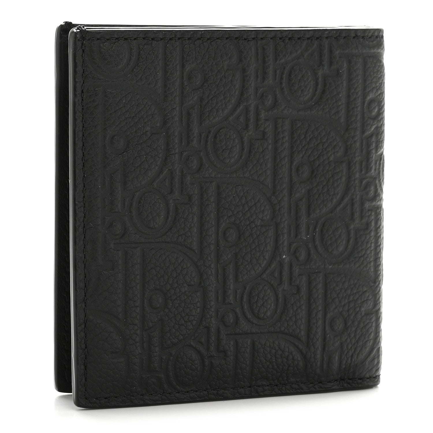 Christian Dior Grained Calfskin Embossed Dior Gravity BiFold Wallet Black 3 of 10