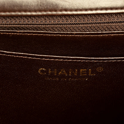 Chanel Toile Quilted Jumbo Single Flap Dark Blue 7 of 8