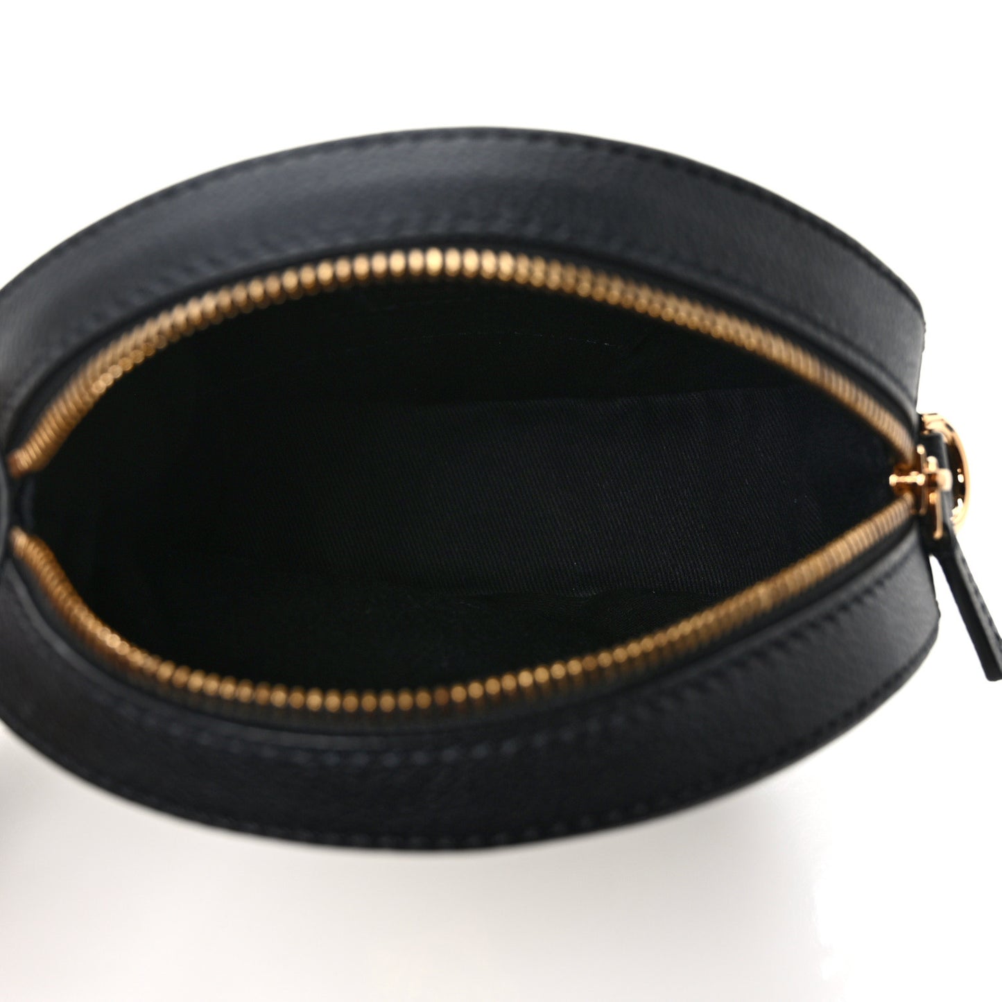Calfskin La Medusa Round Camera Bag Black