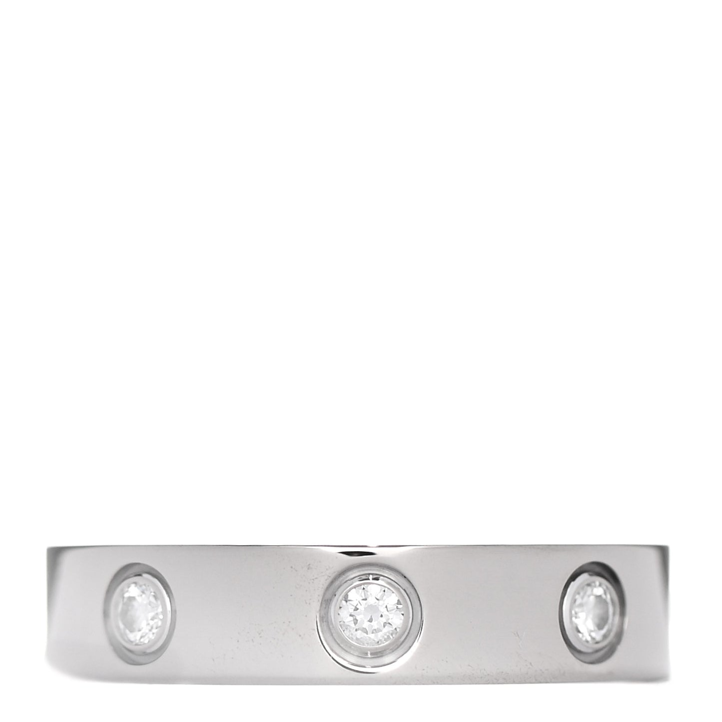 18K White Gold 8 Diamond 4mm Wedding Band LOVE Ring 49 5