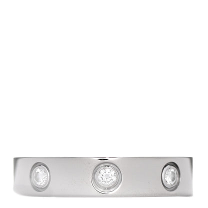 Cartier 18K White Gold 8 Diamond 4mm Wedding Band LOVE Ring 49 5 3 of 5