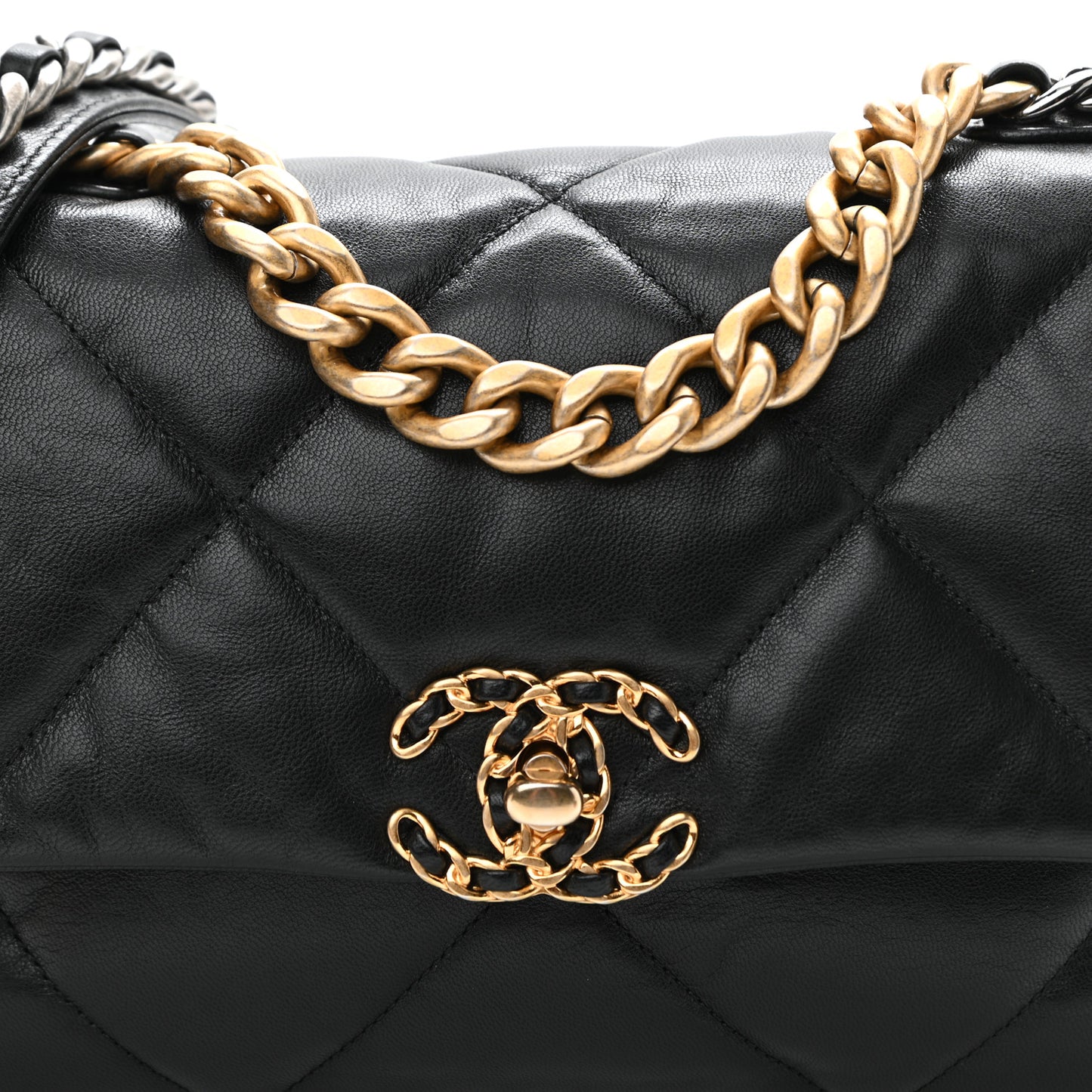 Goatskin Quilted Medium Chanel 19 Flap Black