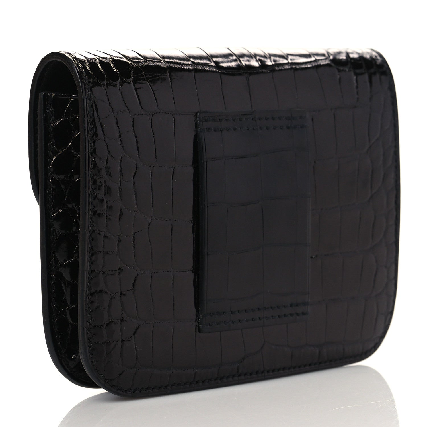 Hermes Shiny Alligator Constance Slim Wallet Black 4 of 10