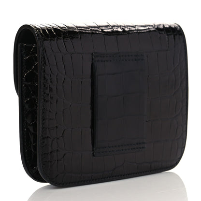 Hermes Shiny Alligator Constance Slim Wallet Black 4 of 10