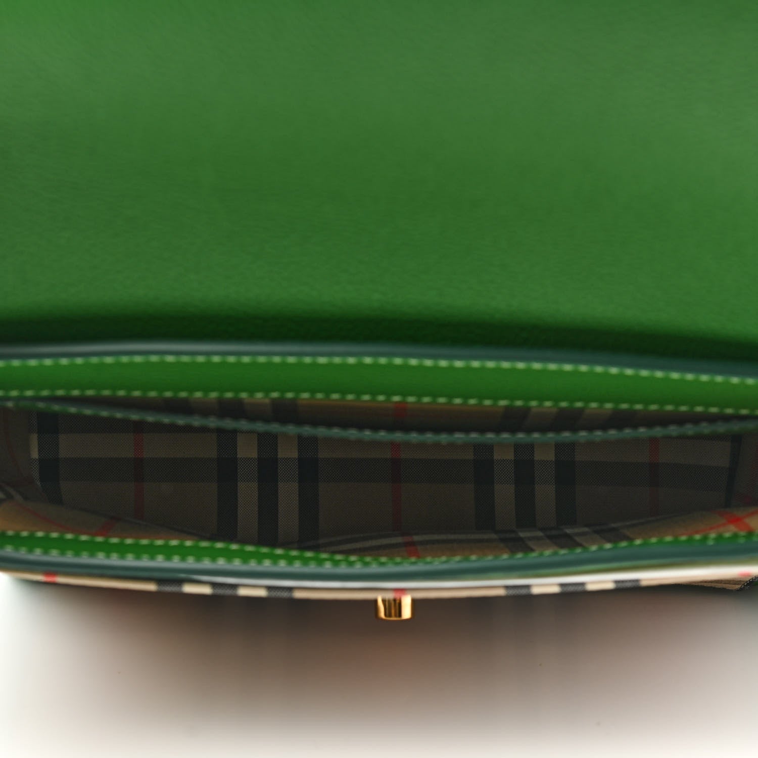 Burberry Grainy Calfskin Vintage Check Note Crossbody Bag Ivy Green 5 of 9